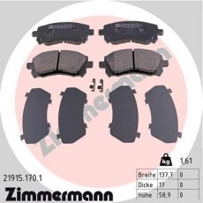 Купить 21915.170.1 Zimmermann Тормозные колодки передние Форестер (2.0, 2.0 S Turbo) с звуковым предупреждением износа