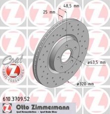 Купить 610.3709.52 Zimmermann Тормозные диски Volvo S40 2 (1.6, 1.8, 2.0, 2.4, 2.5)