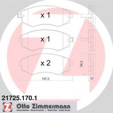 Гальмівна колодка 21725.170.1 Zimmermann – с звуковым предупреждением износа фото 1
