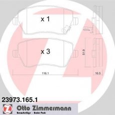 Купити 23973.165.1 Zimmermann Гальмівні колодки передні Note (1.2, 1.2 DIG, 1.5 dCi) с звуковым предупреждением износа