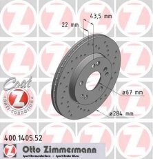 Купити 400.1405.52 Zimmermann Гальмівні диски Мерседес 190 W201 (E 2.3-16, E 2.5-16)