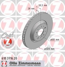 Купити 610.3716.20 Zimmermann Гальмівні диски Вольво С80 1 (2.0, 2.4, 2.5, 2.8, 2.9)