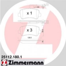 Купить 25112.180.1 Zimmermann Тормозные колодки задние Master 3 2.3 с датчиком износа