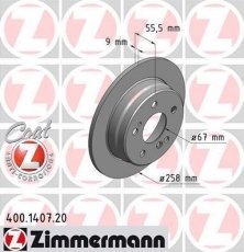 Купить 400.1407.20 Zimmermann Тормозные диски Мерседес 190 W201 (1.8, 2.0, 2.3, 2.5, 2.6)