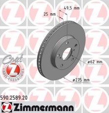 Купить 590.2589.20 Zimmermann Тормозные диски Rav 4 (1.8 VVTi, 2.0 D-4D 4WD, 2.0 VVTi 4WD)
