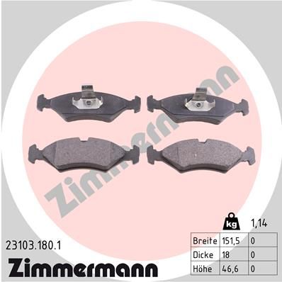 Тормозная колодка 23103.180.1 Zimmermann –  фото 1