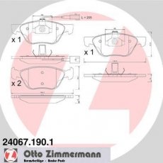 Купити 24067.190.1 Zimmermann Гальмівні колодки передні Альфа Ромео  (1.6, 1.9, 2.0) з датчиком зносу