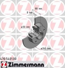 Купить 470.5401.00 Zimmermann Тормозные диски Scenic 3 (1.2, 1.4, 1.5, 1.6, 1.9)