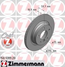 Купить 150.1289.20 Zimmermann Тормозные диски БМВ Е46 (1.9, 2.0, 2.2, 2.5, 2.8)