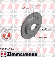 Купить 250.1340.20 Zimmermann Тормозные диски Fiesta (5, 6) (1.0, 1.5, 1.6, 2.0)