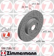 Купить 590.2584.52 Zimmermann Тормозные диски Авенсис Т25 (2.0, 2.4)