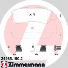 Купити 24465.190.2 Zimmermann Гальмівні колодки задні Дукато 250 (2.0, 2.2, 2.3, 3.0) 