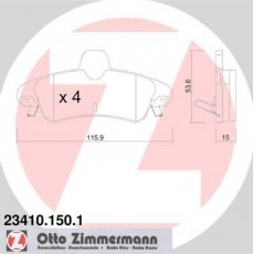 Купити 23410.150.1 Zimmermann Гальмівні колодки задні Мондео (1, 2) (1.6, 1.8, 2.0, 2.5) 
