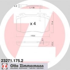 Купити 23271.175.2 Zimmermann Гальмівні колодки передні Mercedes 220 (2.8, 3.2, 4.0, 4.3, 5.0) з датчиком зносу
