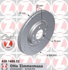 Купить 430.1488.52 Zimmermann Тормозные диски Zafira (A, B) (1.7, 1.8, 1.9, 2.0, 2.2)