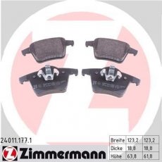 Купить 24011.177.1 Zimmermann Тормозные колодки задние XC90 