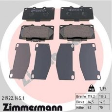Купить 21922.145.1 Zimmermann Тормозные колодки передние Impreza (2.0, 2.2) с звуковым предупреждением износа