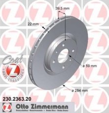 Купить 230.2363.20 Zimmermann Тормозные диски Punto 1.9 JTD