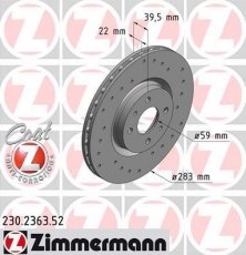Купити 230.2363.52 Zimmermann Гальмівні диски Альфа Ромео  (1.7, 2.0)