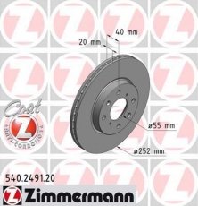 Купить 540.2491.20 Zimmermann Тормозные диски Swift 3 (1.3, 1.3 DDiS, 1.5)