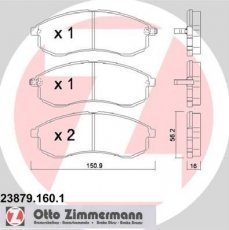 Купить 23879.160.1 Zimmermann Тормозные колодки передние L200 (2.4 4WD, 2.5 D, 2.5 TD 4WD) с звуковым предупреждением износа