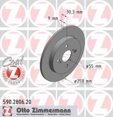 Купить 590.2806.20 Zimmermann Тормозные диски Yaris (1.0 VVT-i, 1.3 VVT-i, 1.4 D-4D)