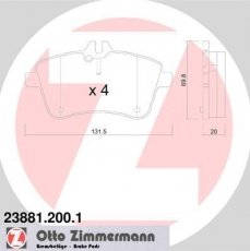 Купити 23881.200.1 Zimmermann Гальмівні колодки передні Б Класс W245 2.0 подготовлено для датчика износа колодок