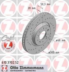 Купить 610.3702.52 Zimmermann Тормозные диски Вольво С80 1 (2.0, 2.4, 2.5, 2.8, 2.9)