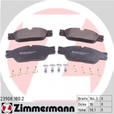 Купить 23908.180.2 Zimmermann Тормозные колодки передние С Тайп (2.5, 2.7, 3.0, 4.0, 4.2) подготовлено для датчика износа колодок