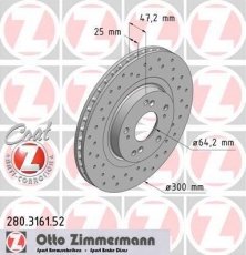 Купити 280.3161.52 Zimmermann Гальмівні диски Civic 2.0 Type-R