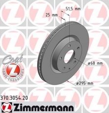 Купить 370.3054.20 Zimmermann Тормозные диски Mazda 3 BM (2.0, 2.0 Hybrid, 2.2 D)