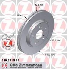 Купити 610.3715.20 Zimmermann Гальмівні диски ХС70 (2.0, 2.4, 2.5, 3.0, 3.2)