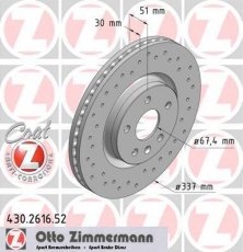Купити 430.2616.52 Zimmermann Гальмівні диски Insignia (1.4, 1.6, 1.8, 2.0, 2.8)