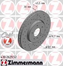 Купити 430.2629.52 Zimmermann Гальмівні диски Зафіра С (1.4, 1.6, 1.8, 2.0)
