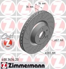 Тормозной диск 400.3634.20 Zimmermann фото 1
