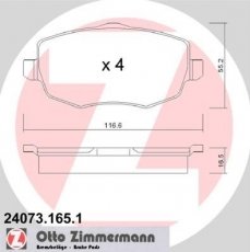 Тормозная колодка 24073.165.1 Zimmermann –  фото 1