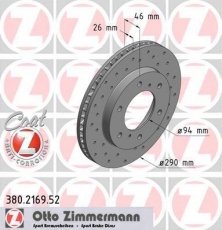 Купить 380.2169.52 Zimmermann Тормозные диски Паджеро Спорт 1 2.5 TD