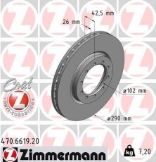 Тормозной диск 470.6619.20 Zimmermann фото 1