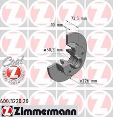 Купити 600.3220.20 Zimmermann Гальмівні диски Гольф 3 (1.9, 2.0, 2.8)