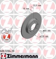 Тормозной диск 600.3204.20 Zimmermann фото 1