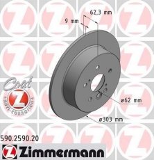 Купить 590.2590.20 Zimmermann Тормозные диски Рав 4 (1.8 VVTi, 2.0 D-4D 4WD, 2.0 VVTi 4WD)