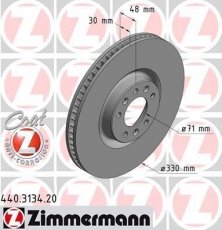Купити 440.3134.20 Zimmermann Гальмівні диски Пежо 308 (1.2, 1.6, 2.0)