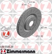 Купить 400.5505.20 Zimmermann Тормозные диски ЦЛ Класс СЛS (3.0, 3.5)