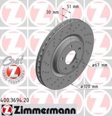 Купить 400.3694.20 Zimmermann Тормозные диски CL-Class CLA (2.0, 2.1)