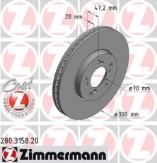 Купити 280.3158.20 Zimmermann Гальмівні диски Accord 2.2 Type-R