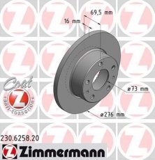 Гальмівний диск 230.6258.20 Zimmermann фото 1