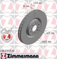 Гальмівний диск 230.2377.20 Zimmermann фото 1