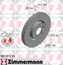Купить 180.3017.20 Zimmermann Тормозные диски Scudo (1.6, 1.9, 2.0)