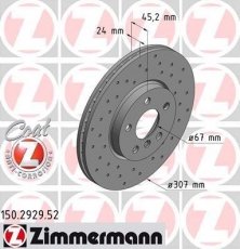Купити 150.2929.52 Zimmermann Гальмівні диски БМВ Х1 Е48 (1.5, 2.0)