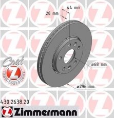Купить 430.2638.20 Zimmermann Тормозные диски Vivaro 1.6 CDTI